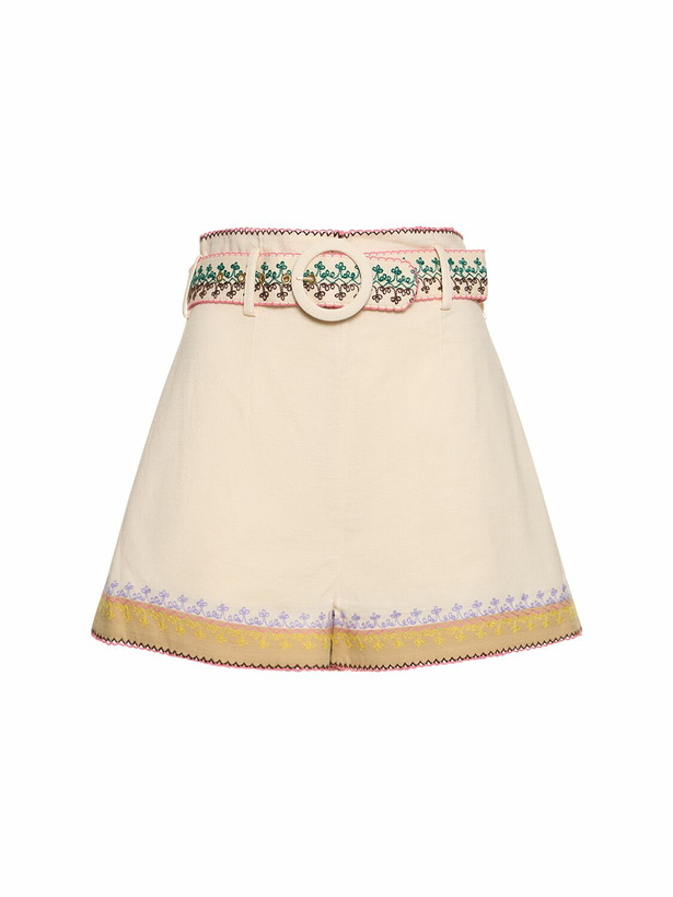 Photo: ZIMMERMANN - August Embroidered Cotton Shorts