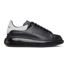 Alexander McQueen SSENSE Exclusive Black and Silver Glitter Oversized Sneakers