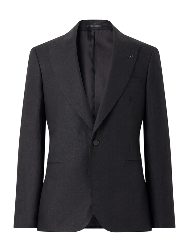 Photo: Mr P. - Slim-Fit Linen Tuxedo Jacket - Black