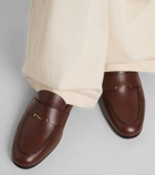 Max Mara Embellished leather penny loafers