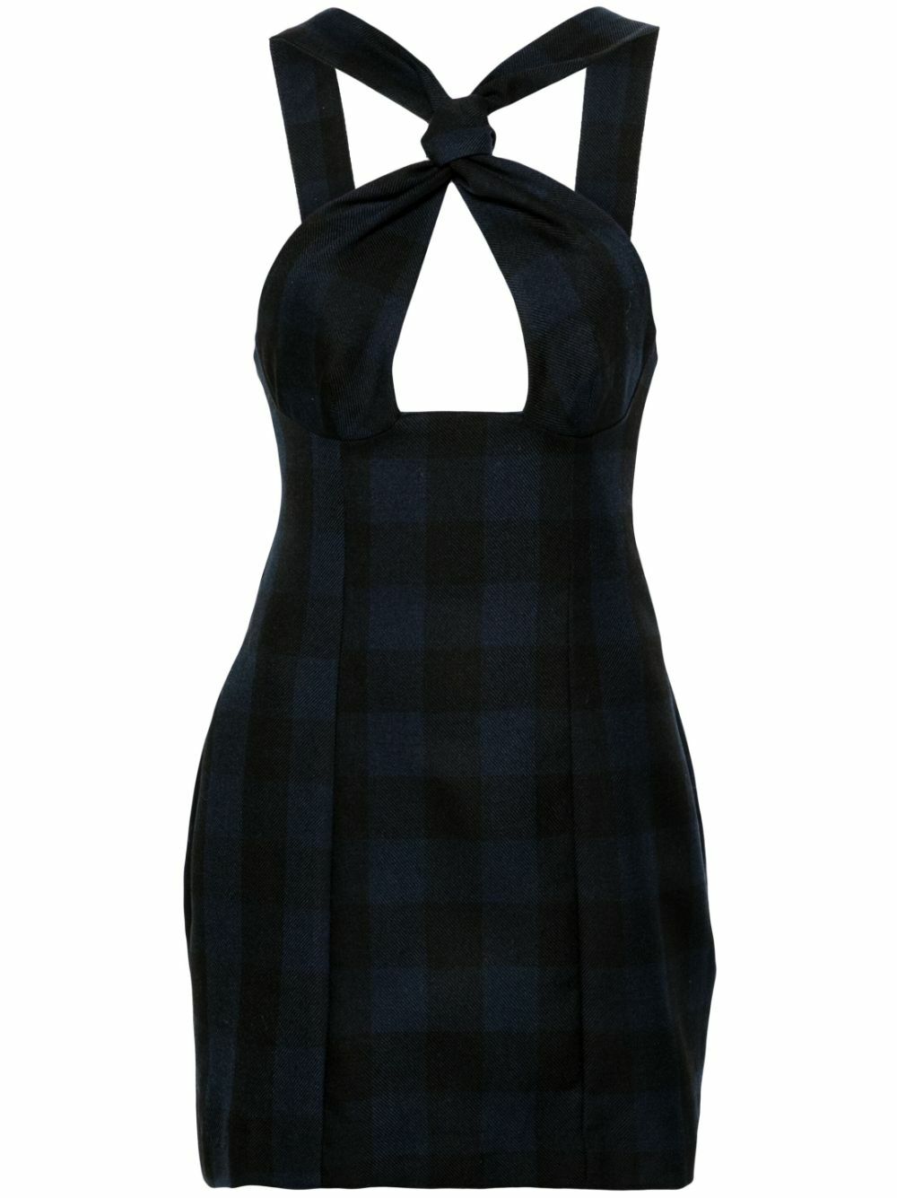 Sinead O'Dwyer Blue Tie Wool Minidress