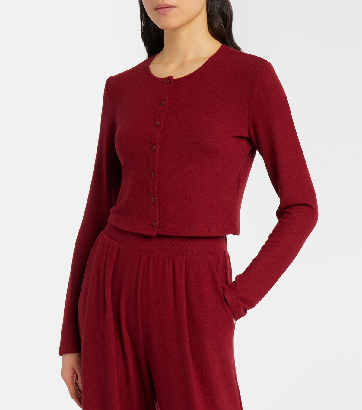 Leset Lauren cropped jersey cardigan