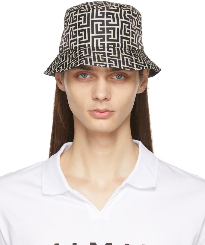 Photo: Balmain Reversible Beige & Black Monogram Bucket Hat