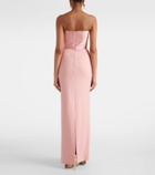 Solace London Afra crêpe and satin bustier gown