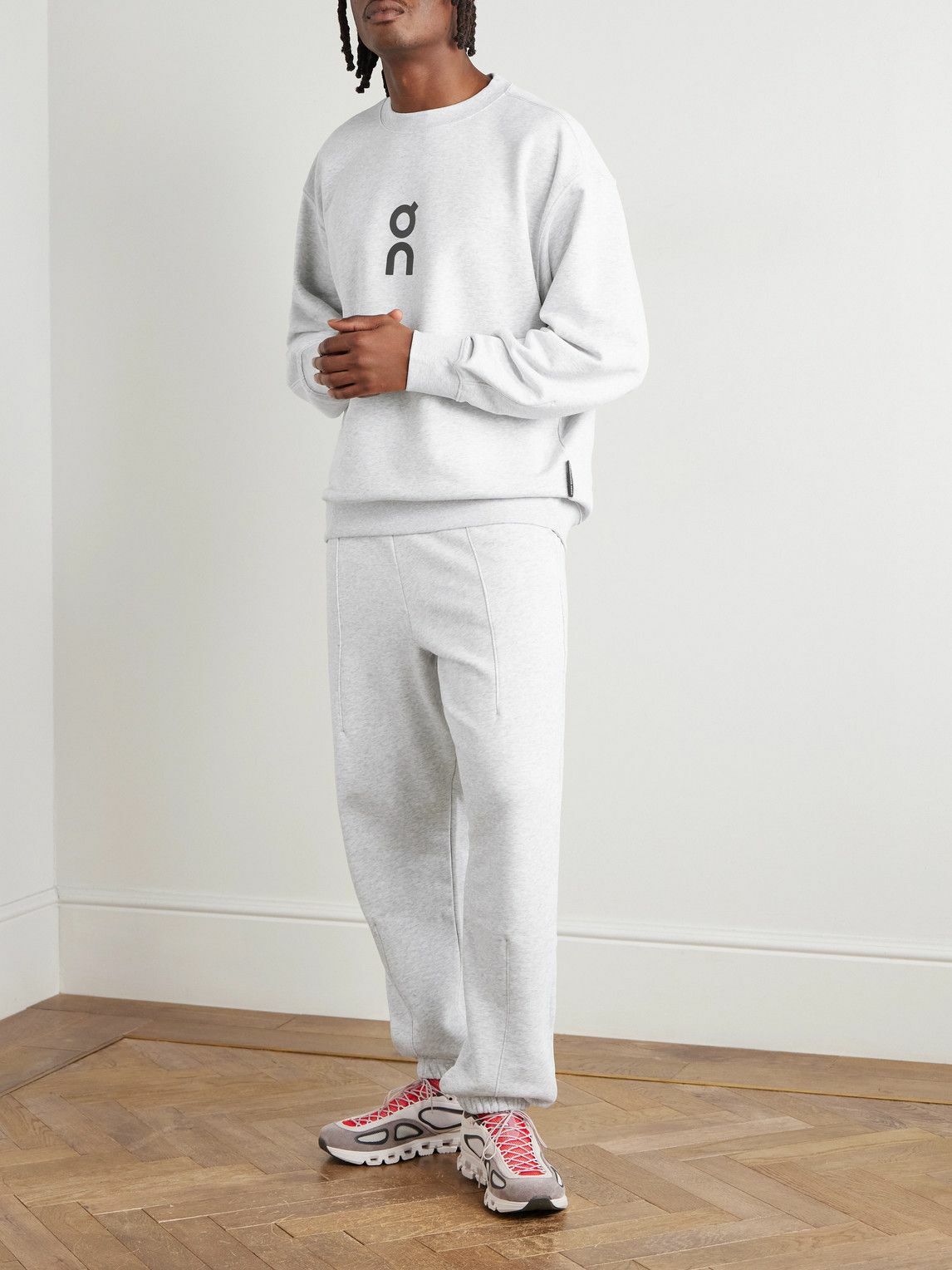 ON - Club Tapered Organic Cotton-Blend Jersey Sweatpants - Gray