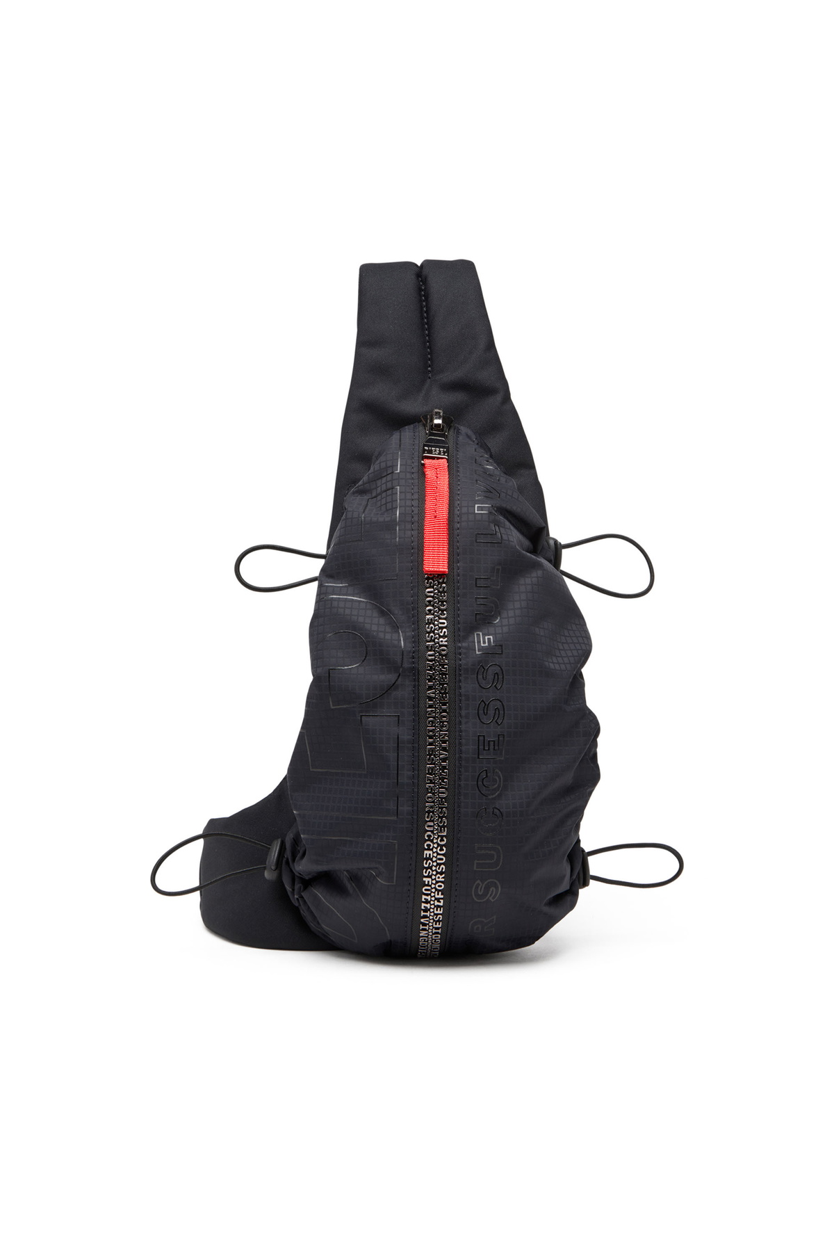 Diesel Zip-D-Sling bag in check-jacquard shell - Crossbody Bags Mens in Black