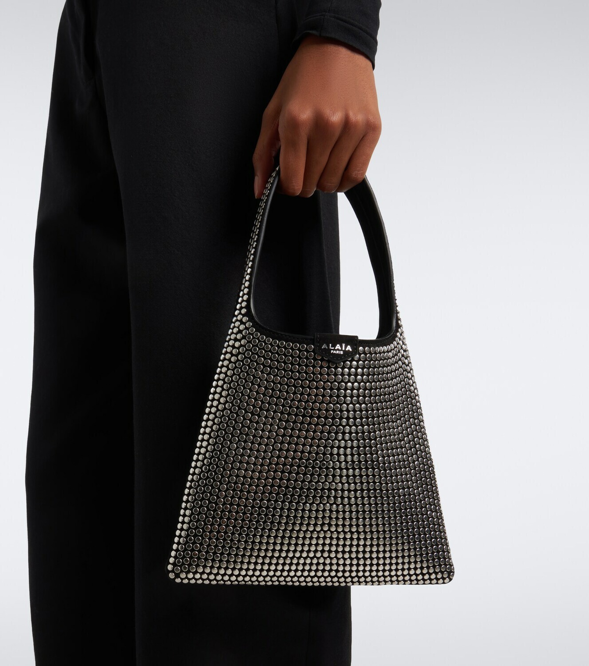 Alaïa Mini studded suede top-handle bag