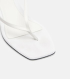 Toteme Floral-appliqué satin slingback sandals
