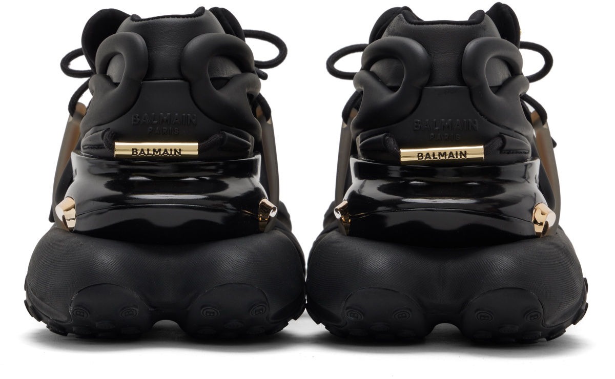 Balmain Black & Gold Unicorn Low Neoprene & Calfskin Sneakers