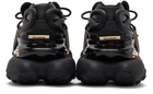 Balmain Black & Gold Unicorn Low Neoprene & Calfskin Sneakers