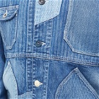 FDMTL Men's Patchwork Coverall Jacket in Indigo 3 Year Wash