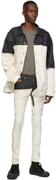 Rick Owens Drkshdw White Colorblock Denim Jacket