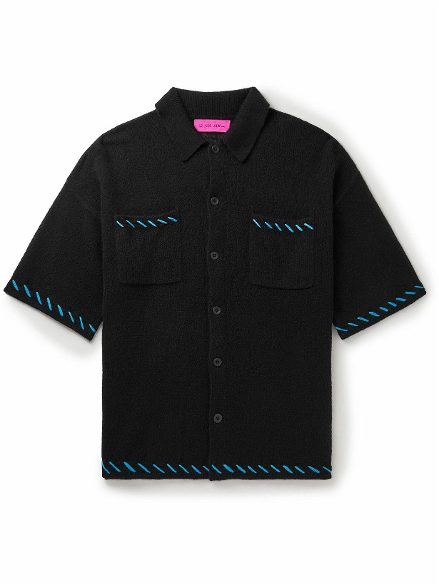Photo: The Elder Statesman - Embroidered Cashmere and Cotton-Blend Shirt - Black