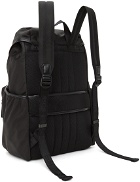 BOSS Black Flap-Closure Logo Patch Backpack