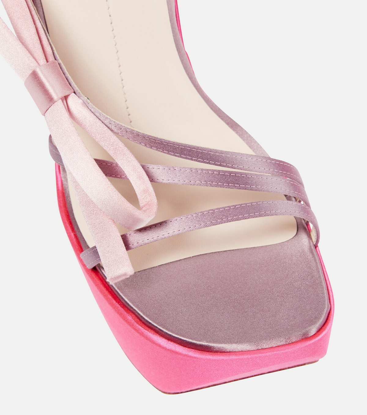 Roger Vivier Choc Bow satin wedge sandals Roger Vivier