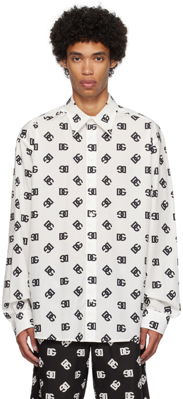 Photo: Dolce & Gabbana White Monogram Shirt