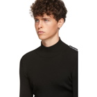 Balenciaga Black Silk Rib Knit Turtleneck