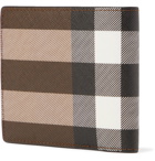 BURBERRY - Logo-Appliquéd Checked E-Canvas and Leather Billfold Wallet - Brown