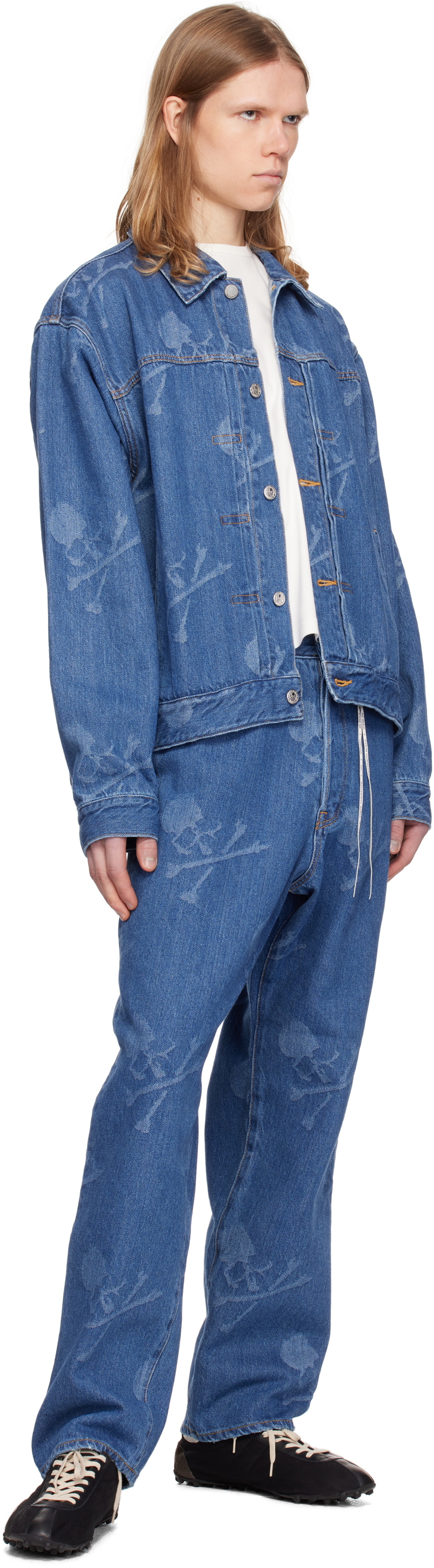 MASTERMIND WORLD Blue Monogram Denim Jacket