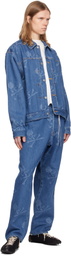 MASTERMIND WORLD Blue Monogram Denim Jacket
