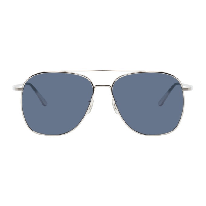 Photo: The Row Silver and Blue Ellerston Sunglasses