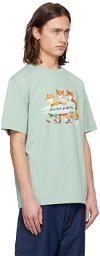Maison Kitsuné Green Surfing Foxes T-Shirt
