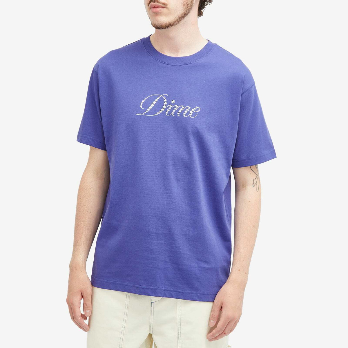 【DIME】 Icy Cursive T-Shirt Indigo Dime Men's Icy Cursive T-Shirt in Indigo Dime