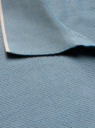 Brioni - Honeycomb-Knit Cotton Polo Shirt - Blue