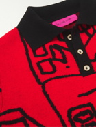 The Elder Statesman - Inner City Arts Merino Wool And Cashmere-Blend Jacquard Sweater - Red