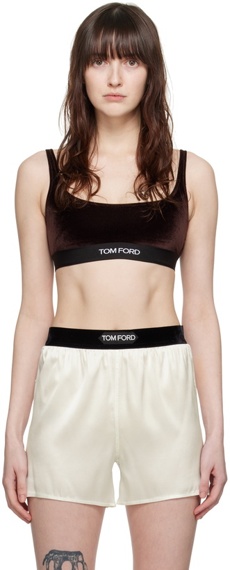 Photo: TOM FORD Brown Scoop Neck Bra