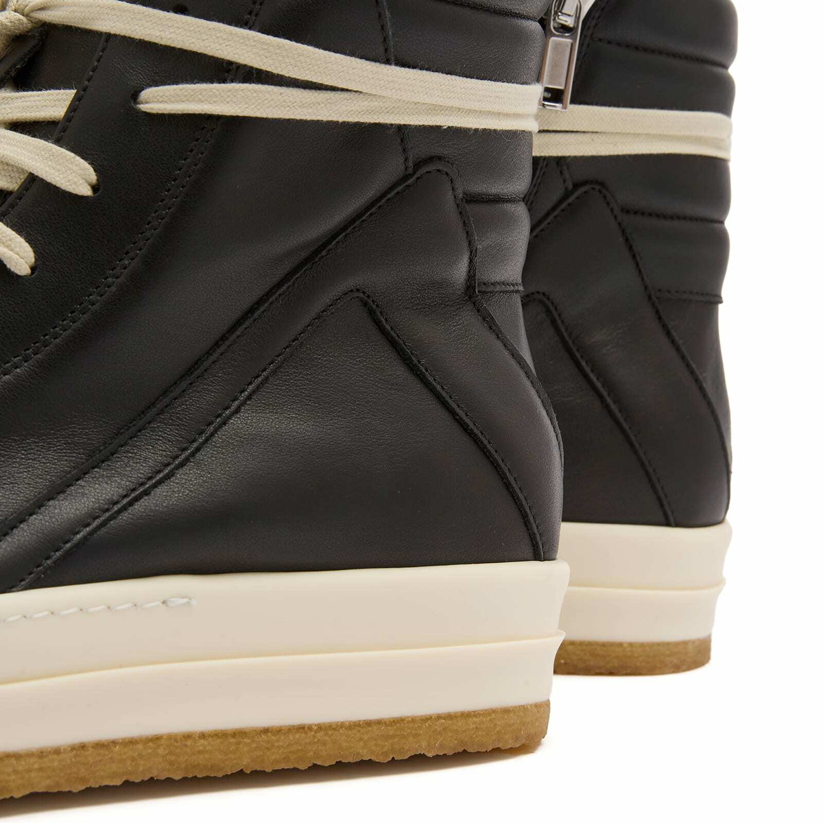 Rick Owens Men's Creep Geobasket Sneaker in Black/Milk Rick Owens