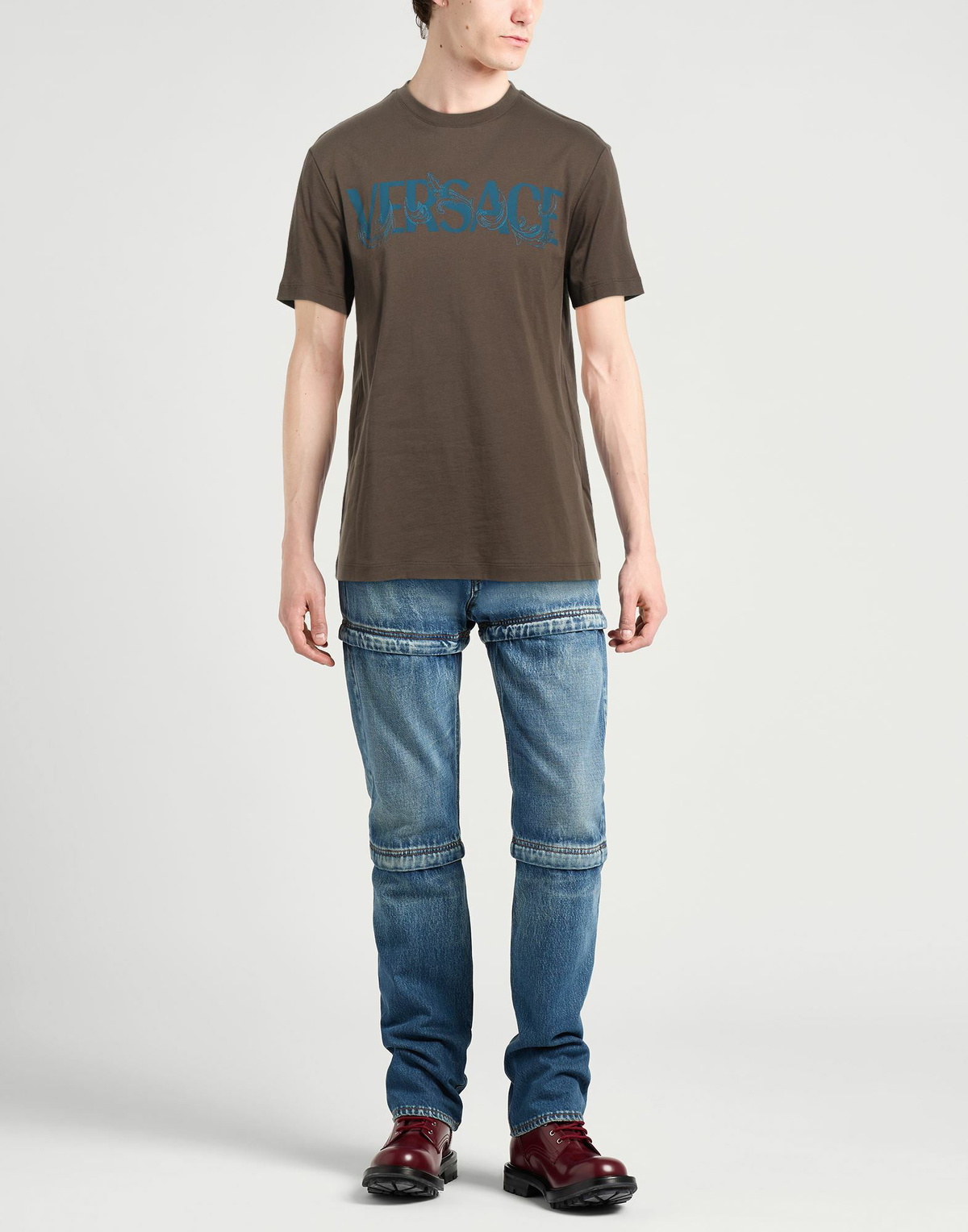 Versace Mens T-shirt Military in Green