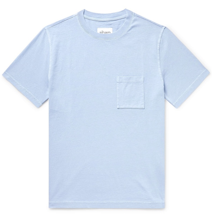 Photo: Albam - Workwear Pigment-Dyed Cotton-Jersey T-Shirt - Blue