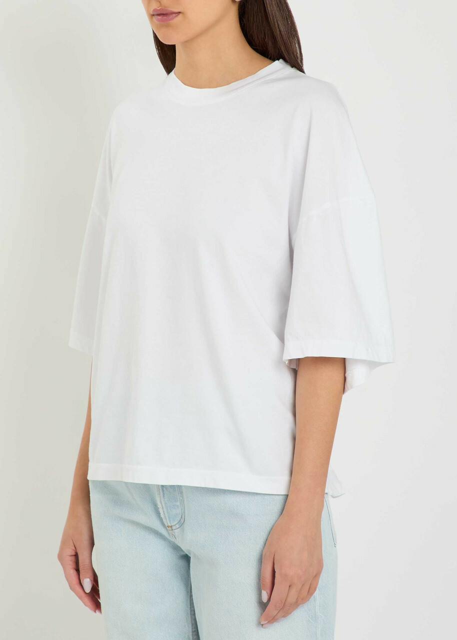 Agolde Ellery Lace-up Cotton T-shirt White