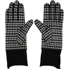 Undercover Black and White Sheepskin Printed Gloves