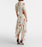 McQueen Floral asymmetric midi dress