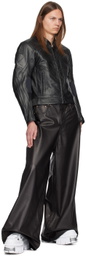 VETEMENTS Black Pro Racing Leather Jacket