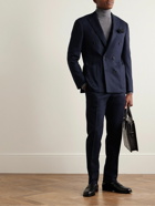 Canali - Kei Slim-Fit Double-Breasted Wool-Blend Felt Suit Jacket - Blue
