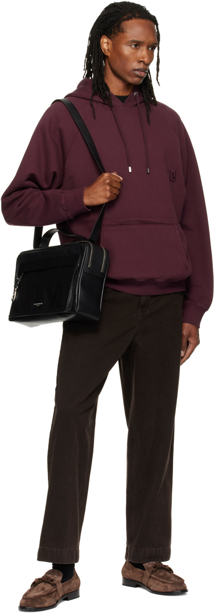 WOOYOUNGMI Black Leather Crossbody Bag