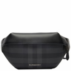 Burberry Men's Sonny Check Waist Bag in Charcoal