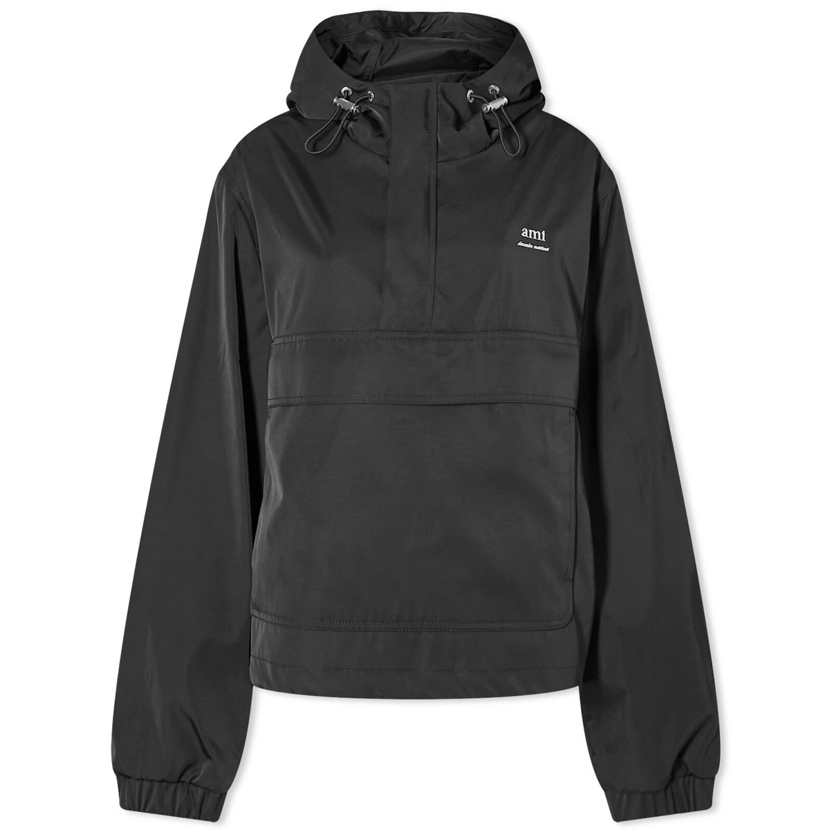 アウターその他 AMI Women Outer FCO010WV0049 001 Black AMI Paris Women's Hooded Ami Windbreaker Jacket in Black AMI