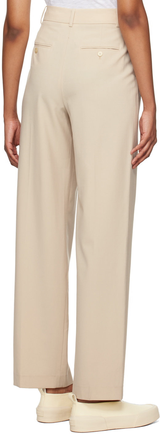 Theory Beige Pleated Trousers Theory