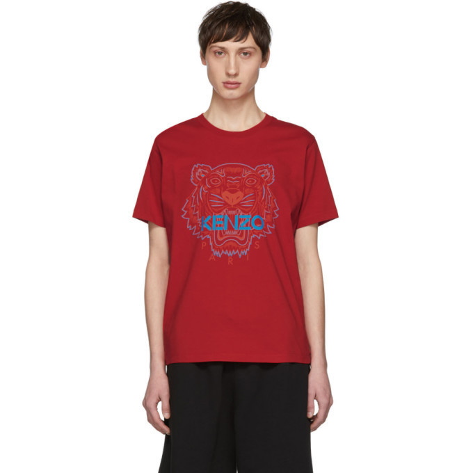 Photo: Kenzo Red Two-Tone Tiger T-Shirt