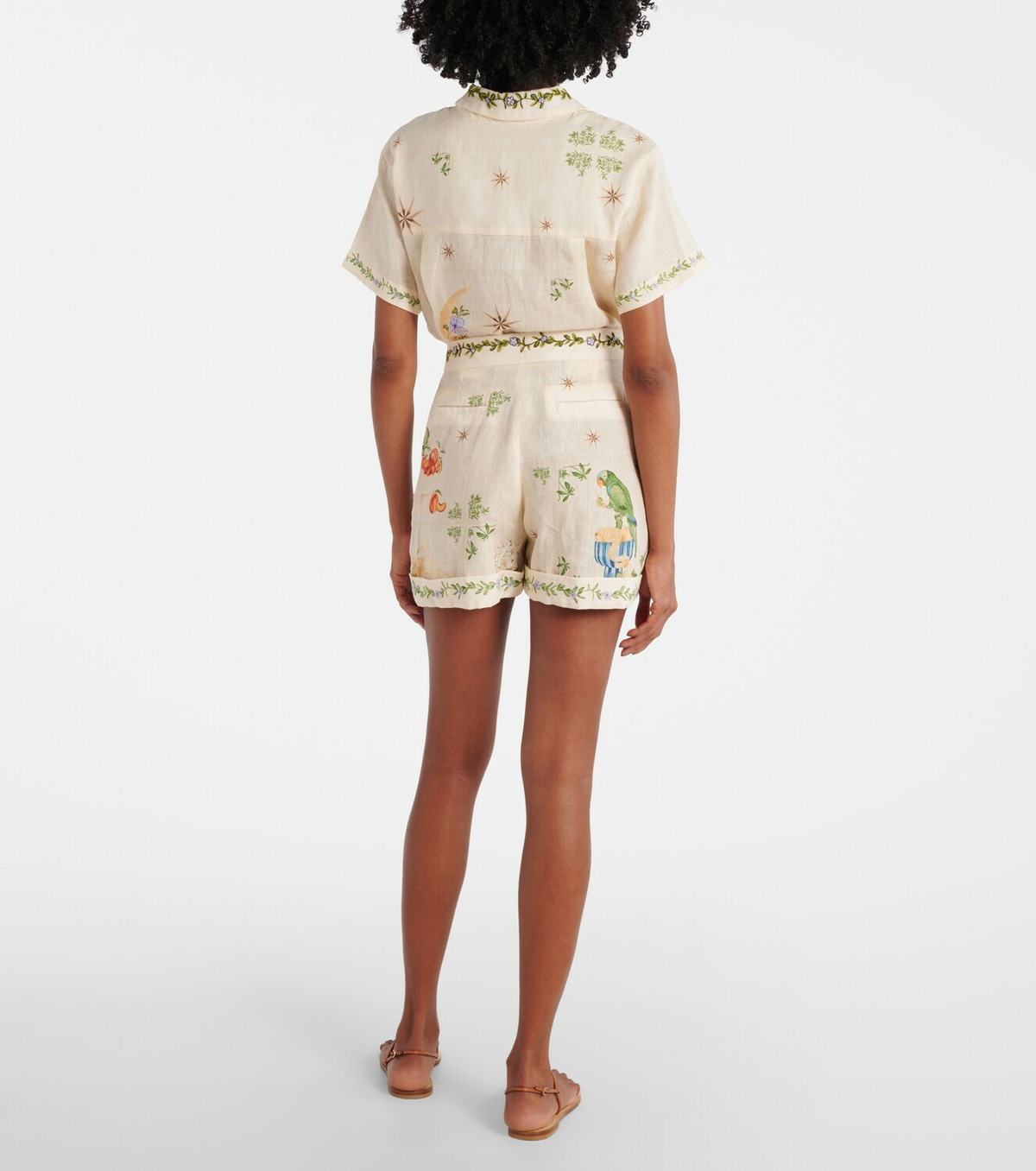 Agua by Agua Bendita Rommy floral linen Bermuda shorts