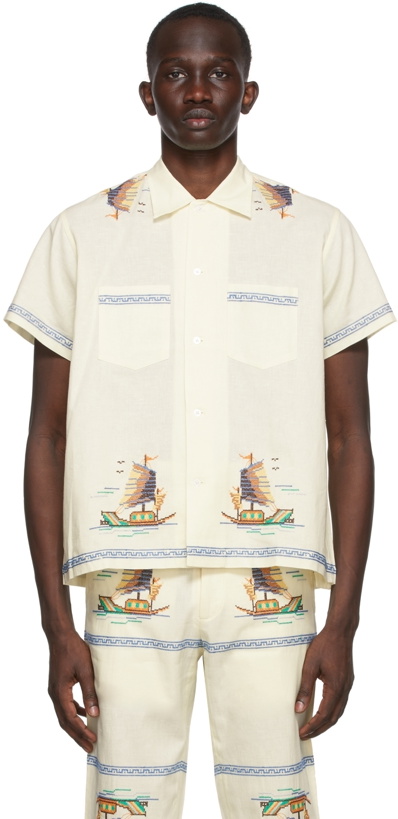 Photo: Bode SSENSE Exclusive Off-White Limited Edition Sailboat Shirt