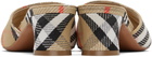 Burberry Tan Check Sloane Mule Heeled Sandals