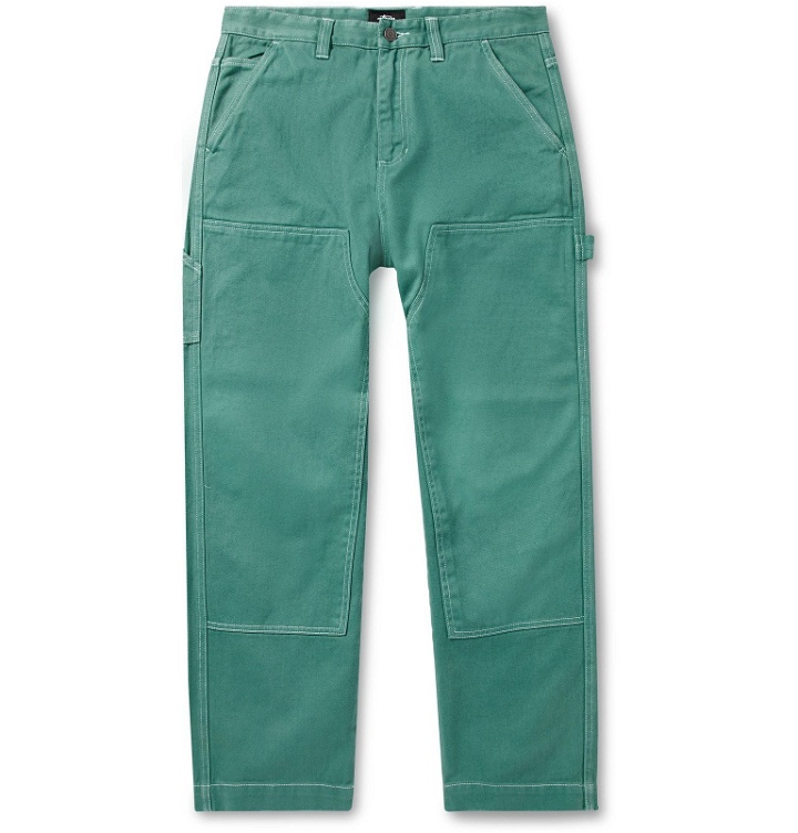 Photo: Stüssy - Wide-Leg Garment-Dyed Bull Denim Jeans - Green