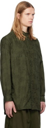 Y's For Men Khaki Flower Jacquard Shirt
