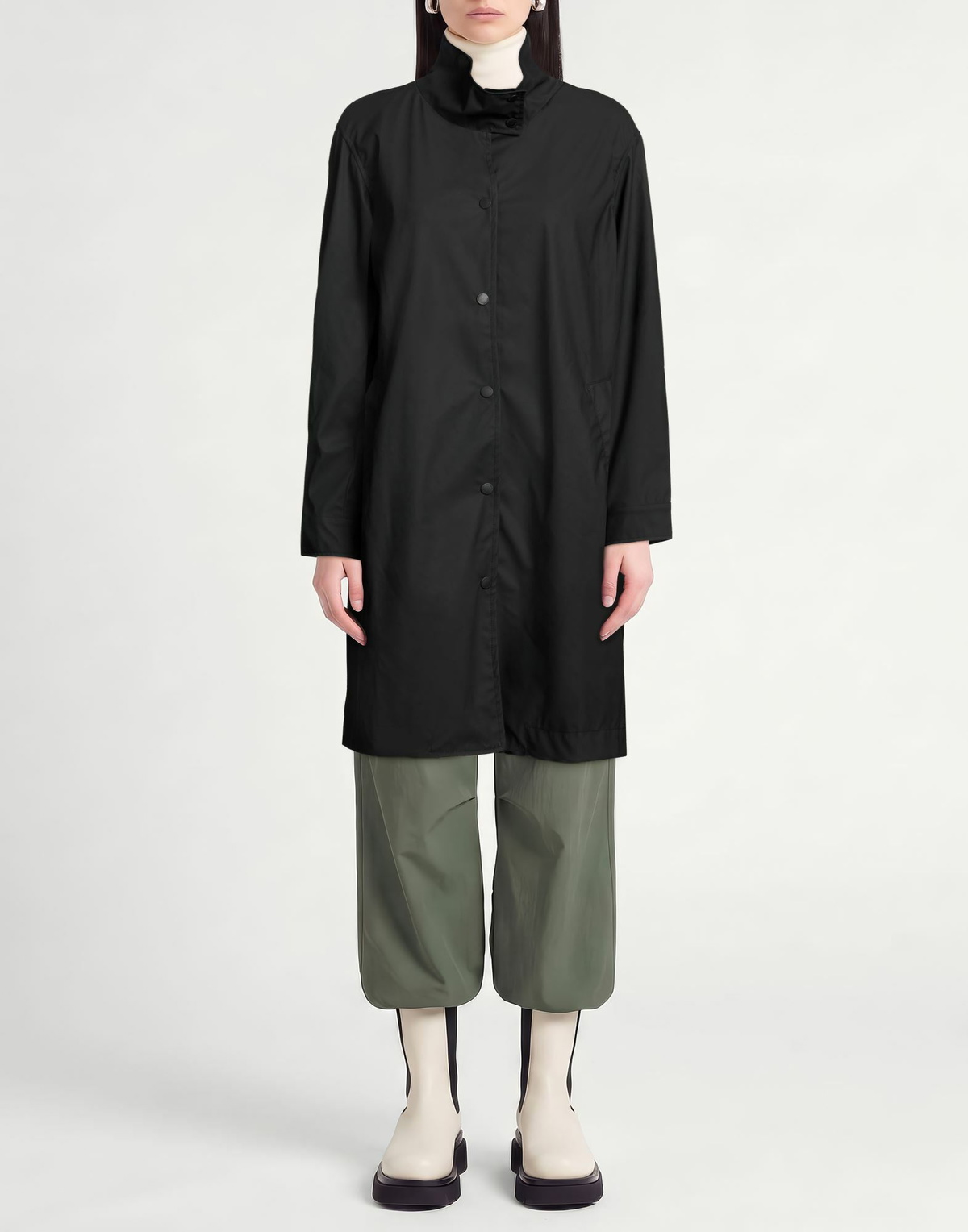 Crossley Womens Overcoat & Trench Coat in Black
