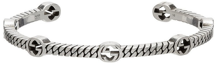 Photo: Gucci Silver Thin Interlocking G Cuff Bracelet